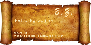 Bodiczky Zajzon névjegykártya